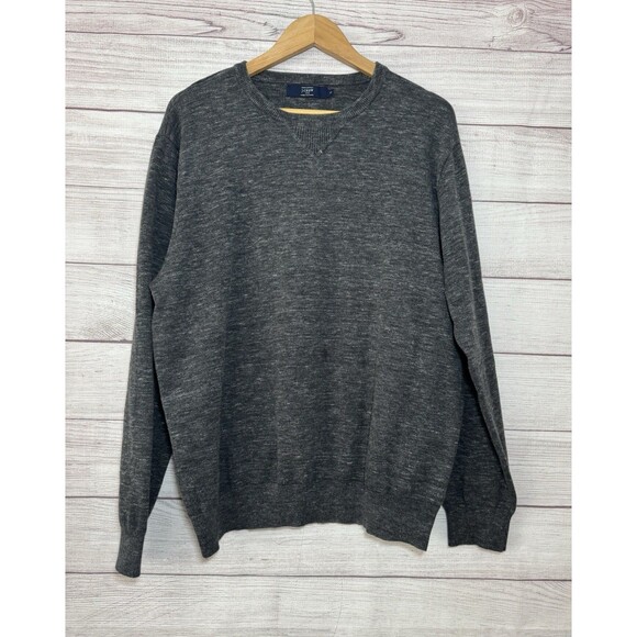 J CREW Sweater Men's Pullover Crew neck 100% Cotton Long Sleeve Size XL Gray - Picture 3 of 8